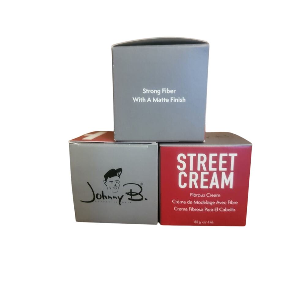 3 Pack Johnny B Street Cream 3 Oz Strong Fiber Matt Finish
